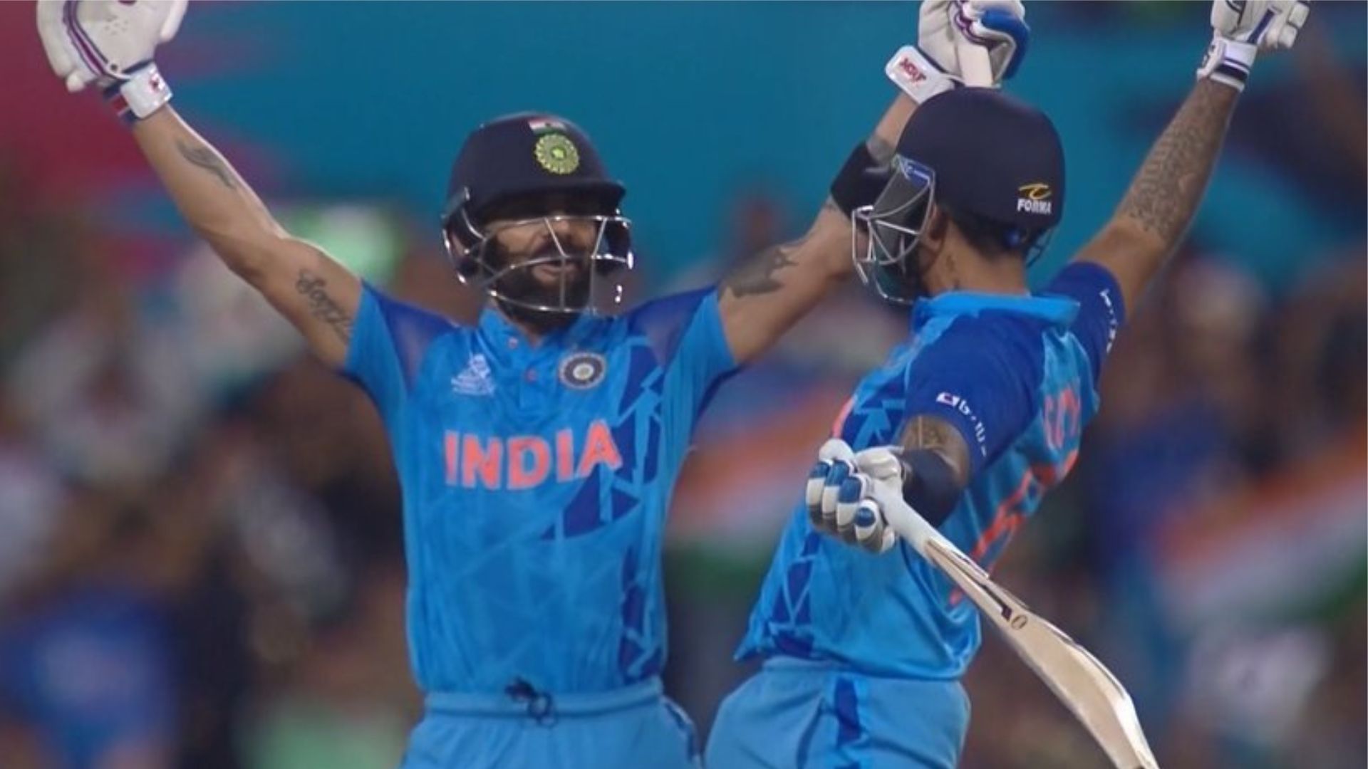 Kohli and SKY reacts after taking India to 179. 