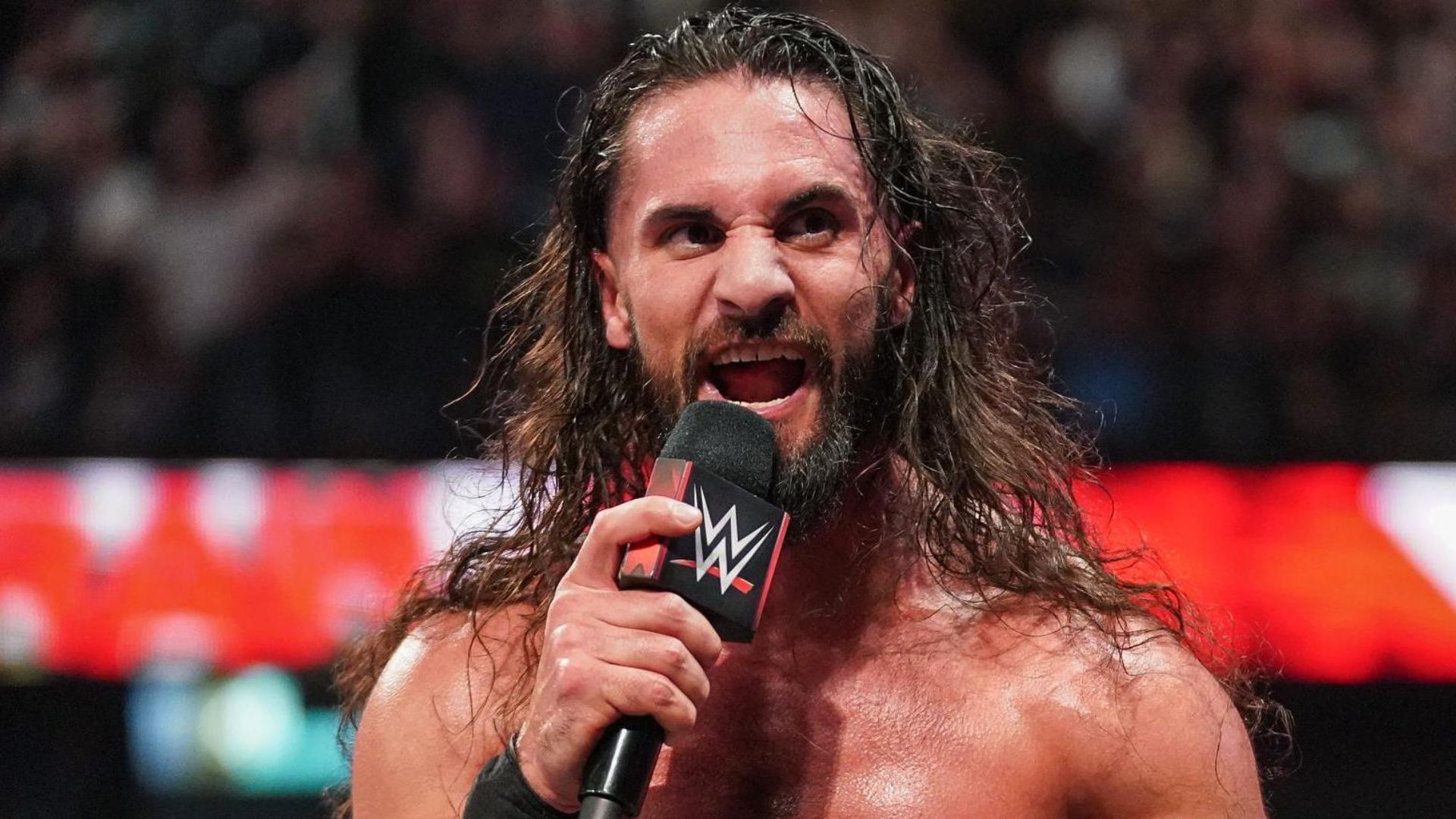 WWE RAW star Seth Rollins delivering a promo