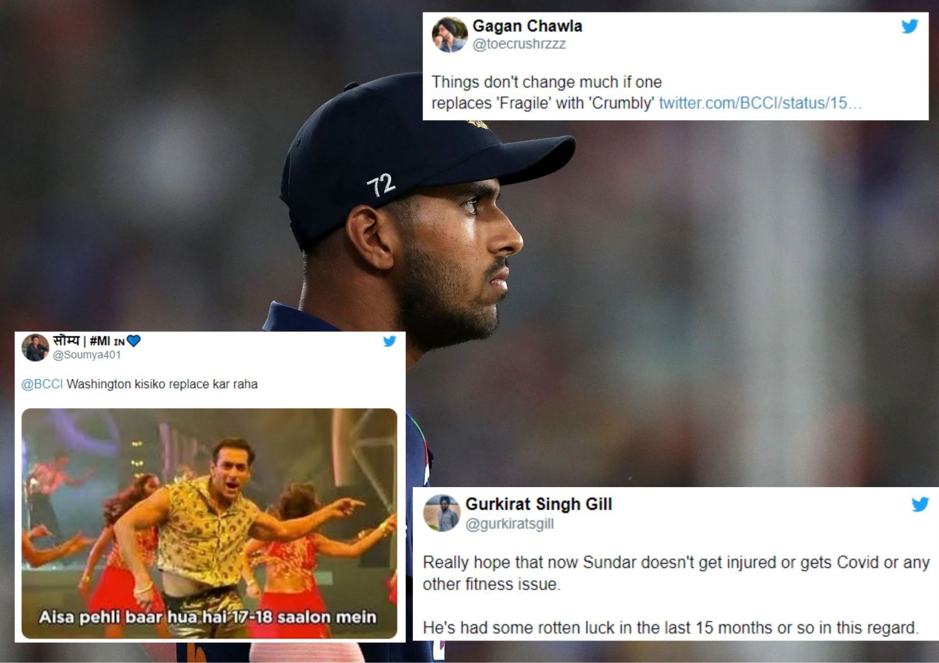 Twitterati had mixed reactions to Washington Sundar