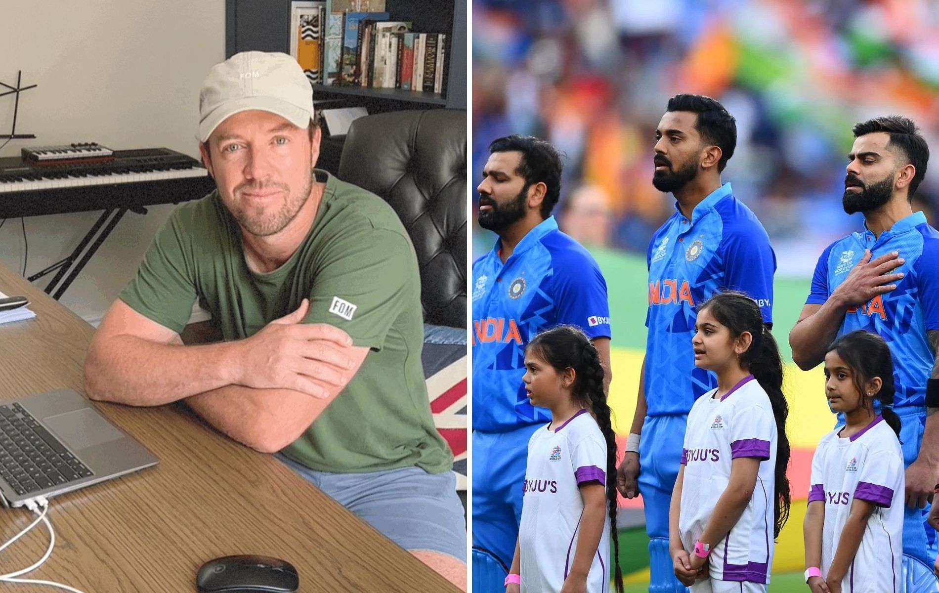 AB de Villiers (L). (Pics: Instagram/Getty)