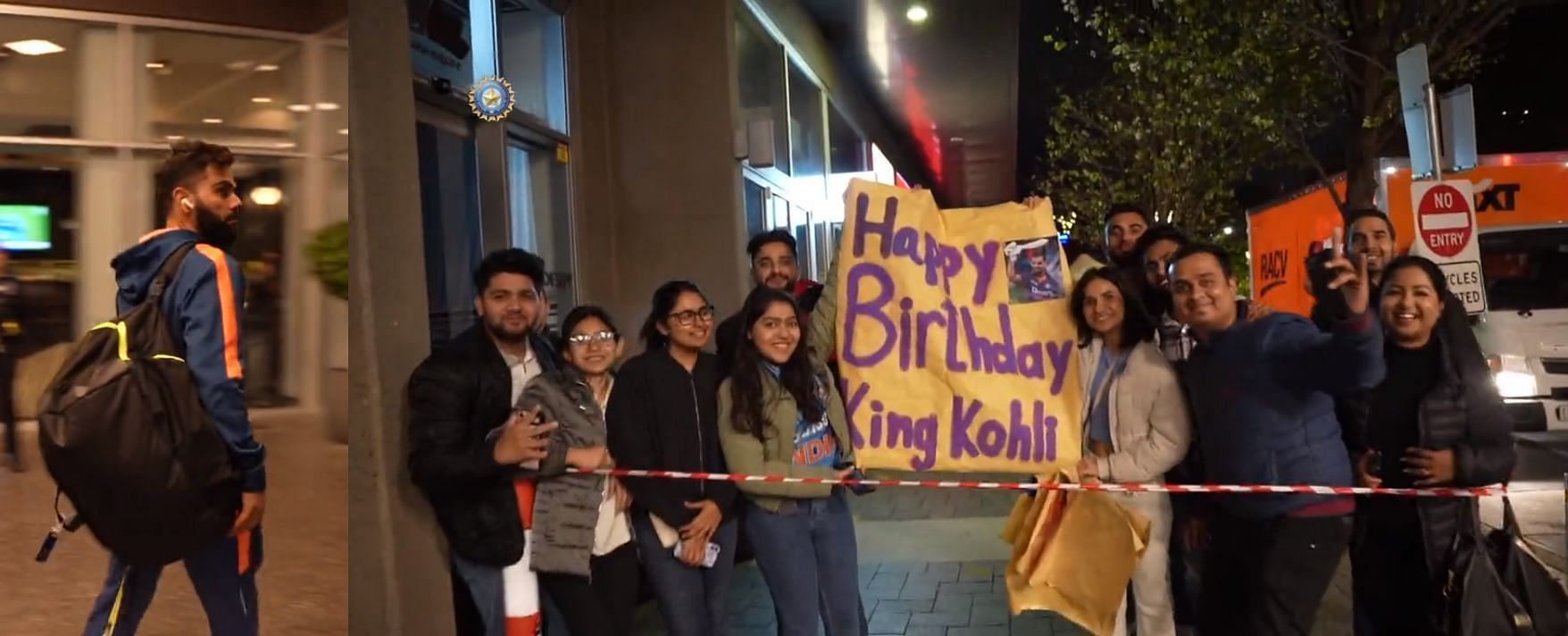 Fans (right) wish Virat Kohli a happy birthday. Pic: BCCI