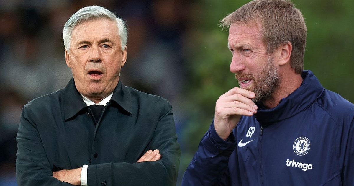 Real Madrid manager Carlo Ancelotti and Chelsea boss Graham Potter