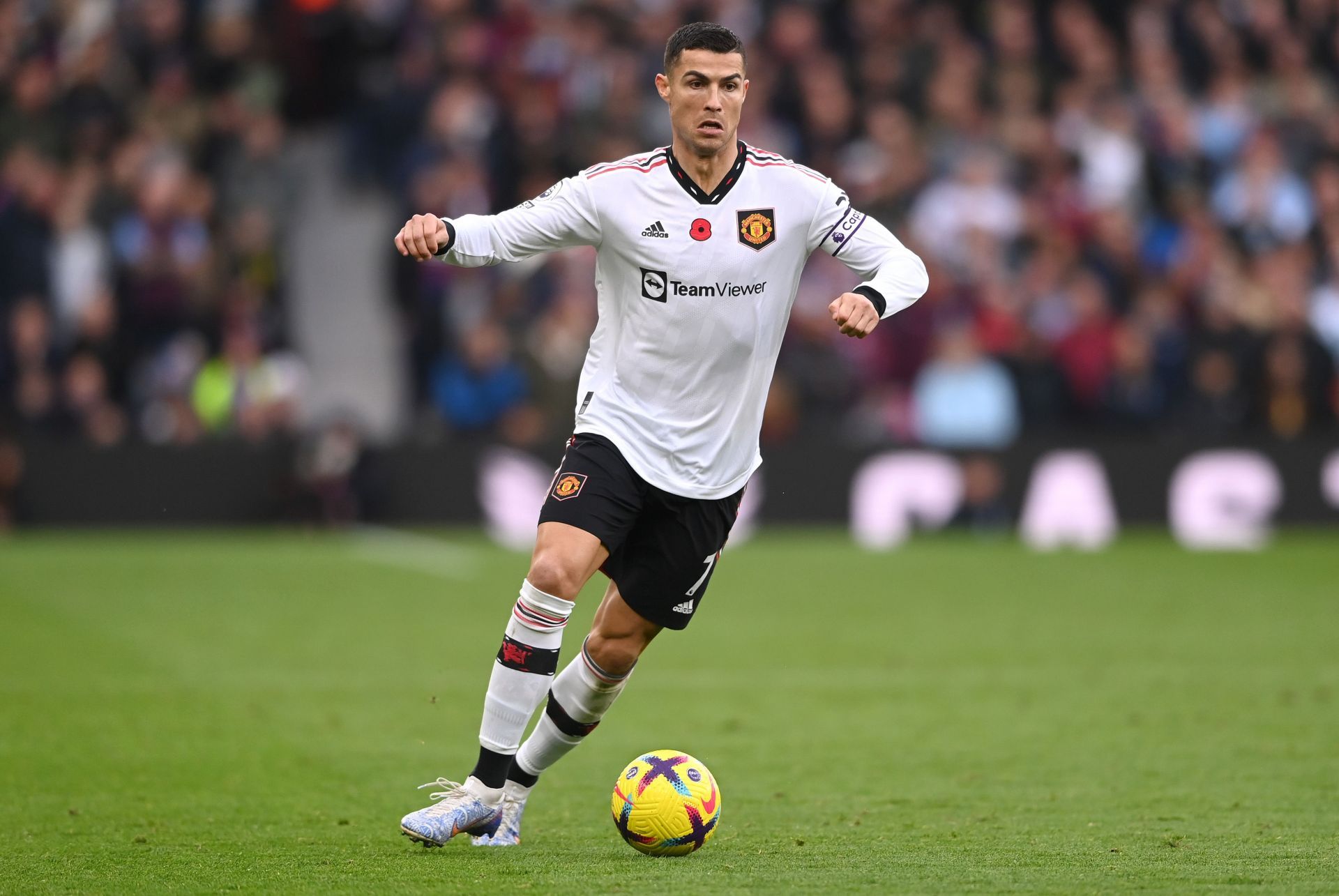 Cristiano Ronaldo in action against Aston Villa