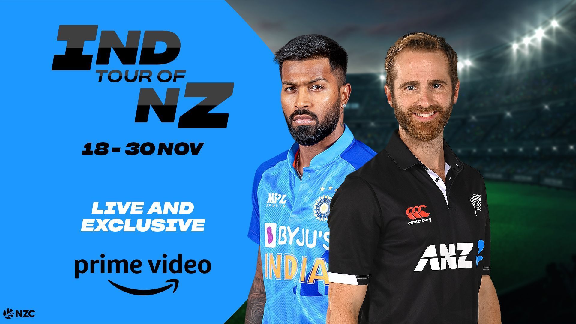India tour of New Zealand Live and Exclusive on Prime Video