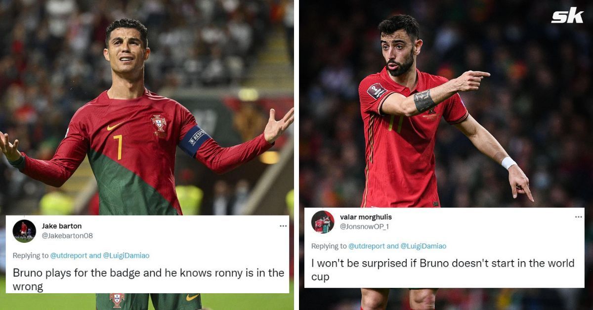 Fans react to awkward video between Manchester United and Portugal teammates Cristiano Ronaldo and Bruno Fernandes