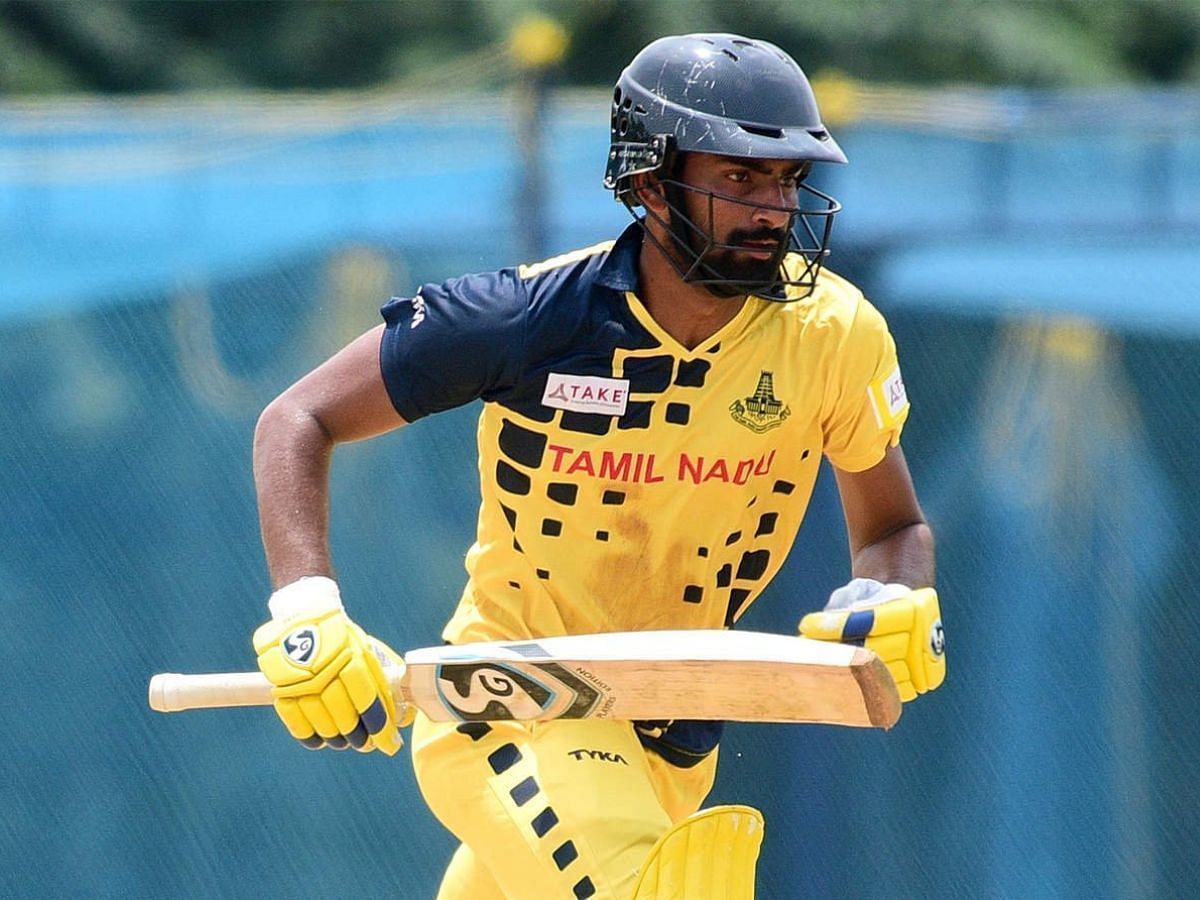 Tamil Nadu opening batter Narayan Jagadeesan in Vijay Hazare Trophy.