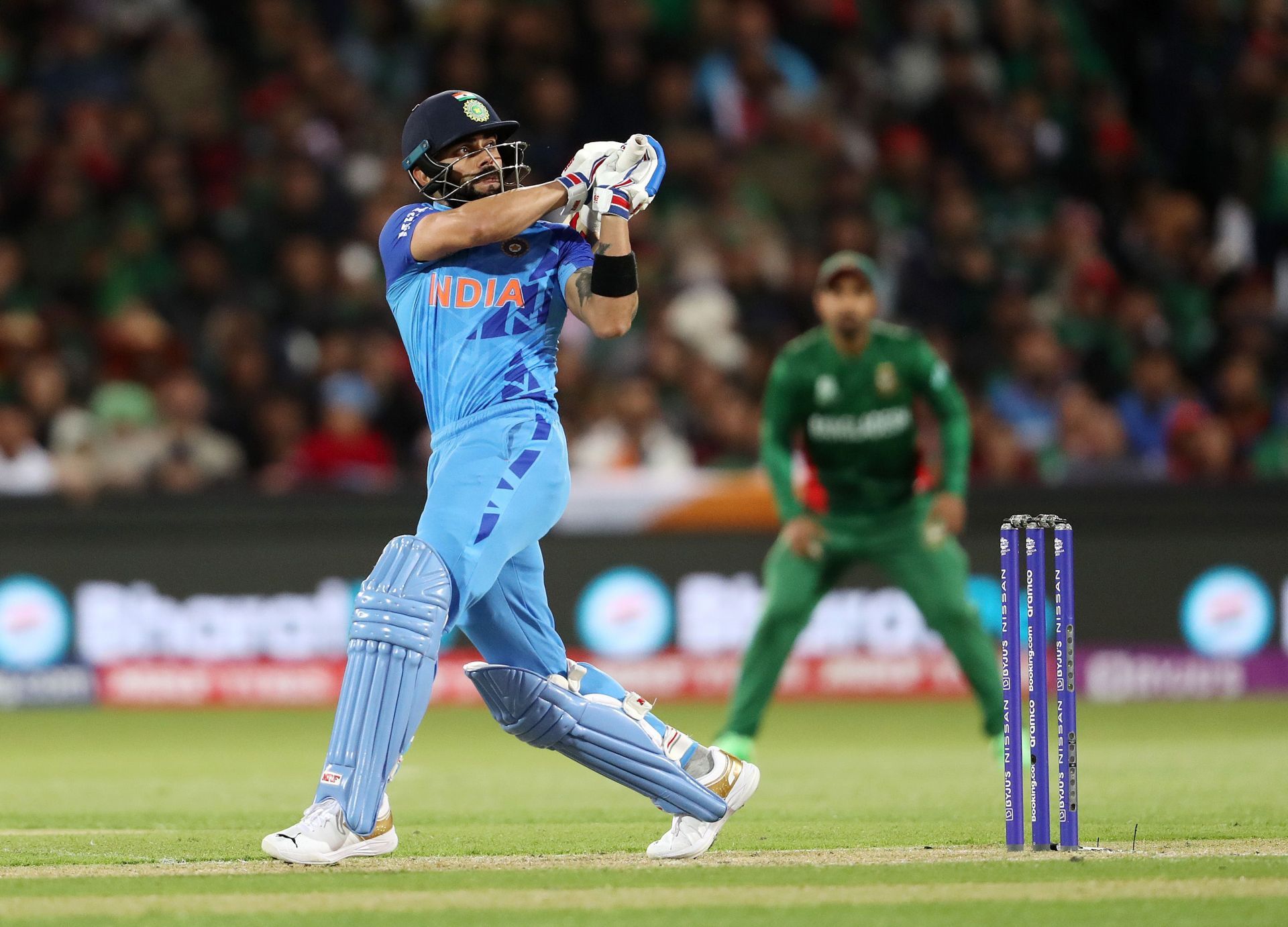 A total of 13 sixes were struck in the India-Bangladesh game at the Adelaide Oval.