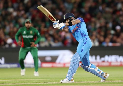 The Indian batter during his knock against Bangladesh. Pic: Getty Images