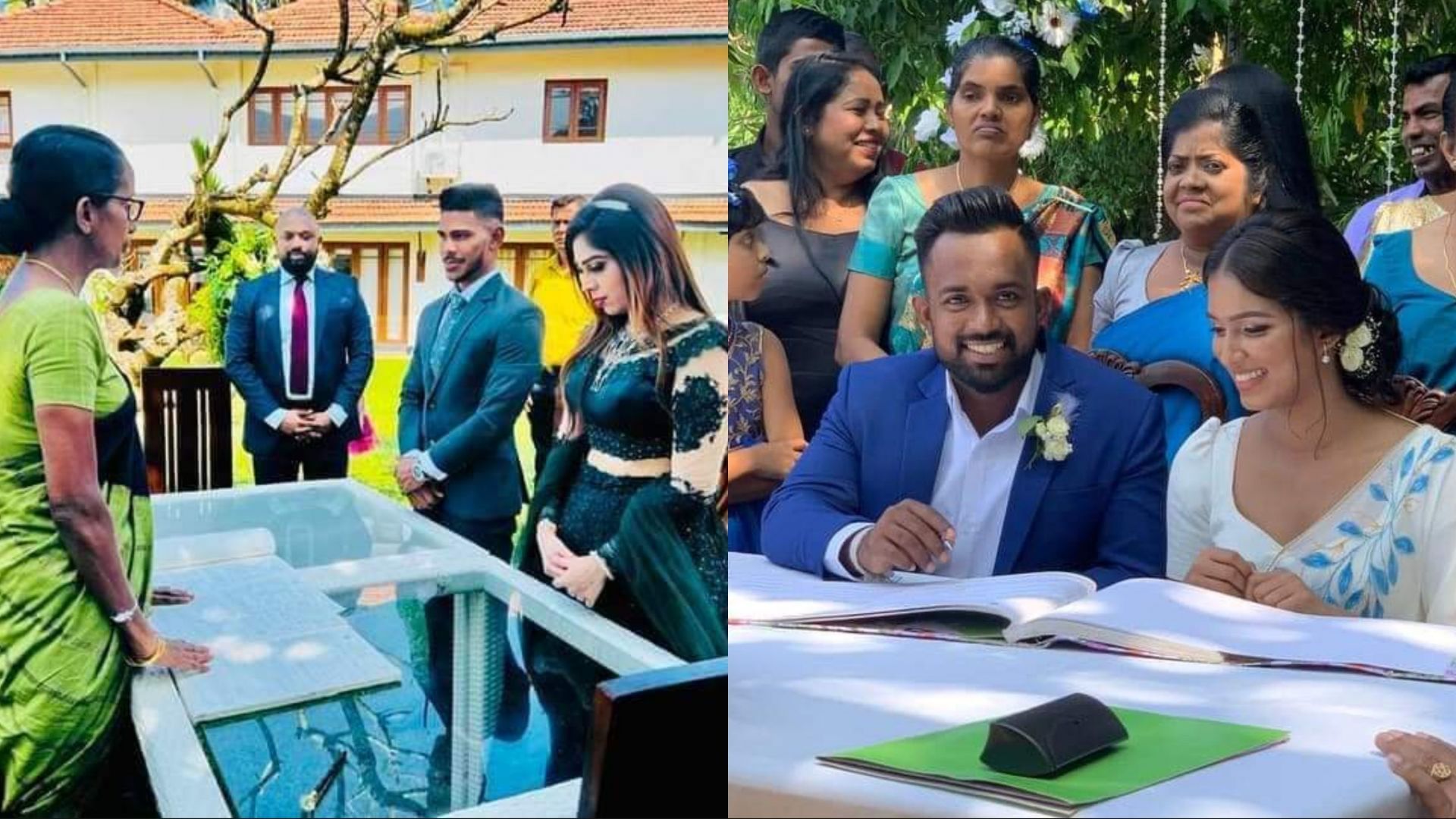 3 Sri Lankan cricketers tied the knot earlier today (Image: Twitter/SLC)