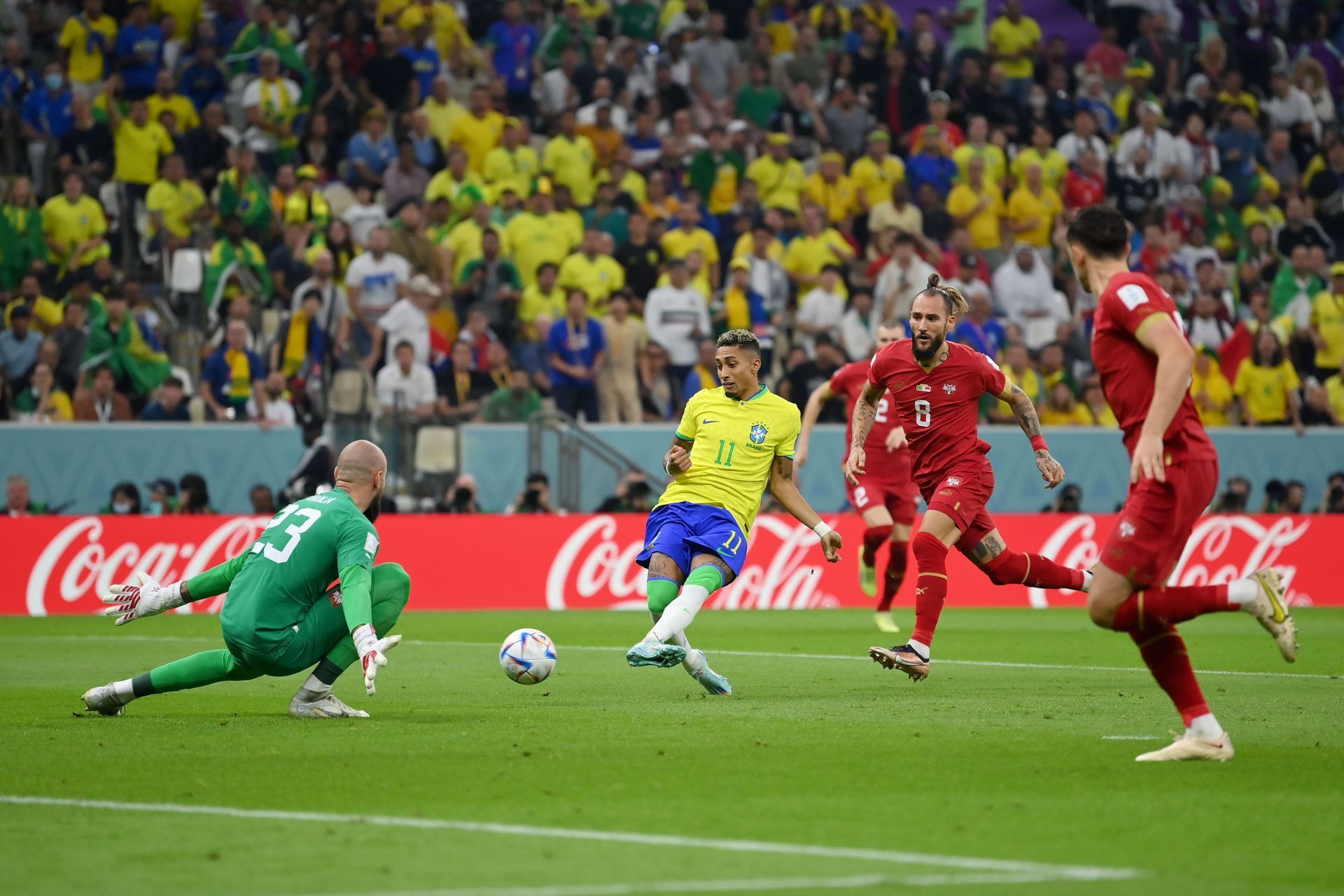 Vanja Milinkovic-Savic made six saves but could not keep Brazil out for too long