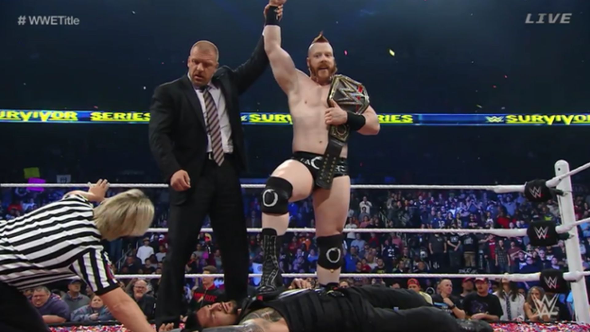 Sheamus wins his third WWE Championship at Survivor Series 2015.