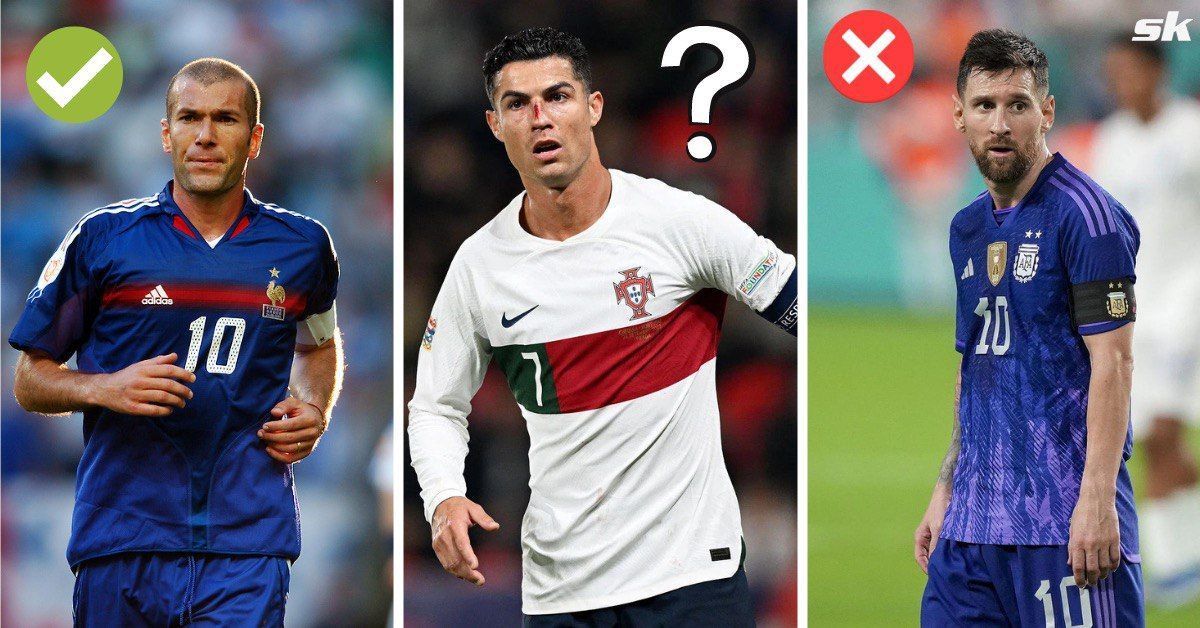 In picture: Zinedine Zidane (left) | Cristiano Ronaldo (center) | Lionel Messi (right)