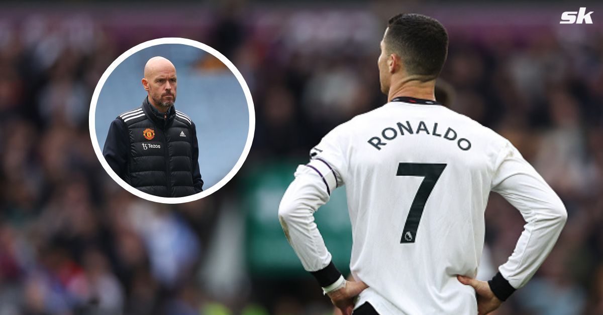 Manchester United superstar Cristiano Ronaldo; [inset] Erik ten Hag.