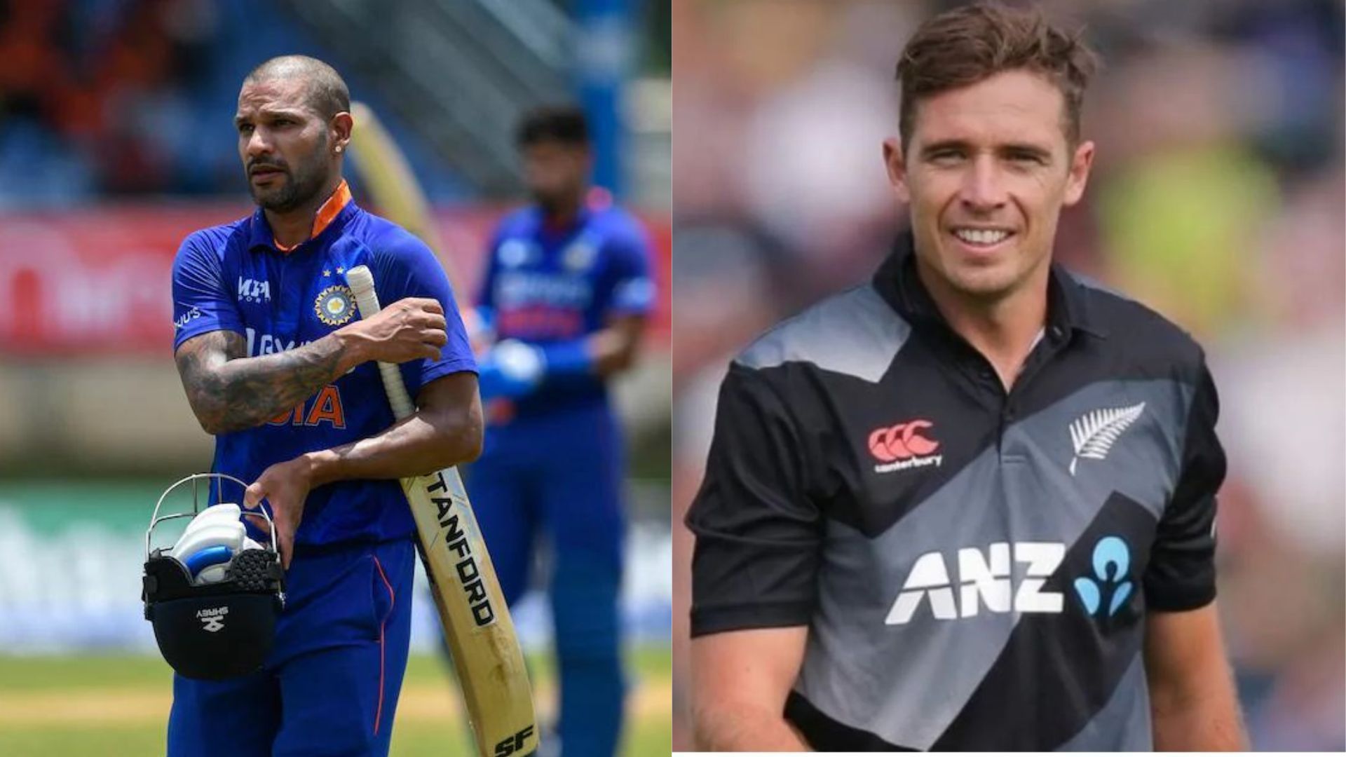 Shikhar Dhawan (L) &amp; Tim Southee (P.C.:Twitter)