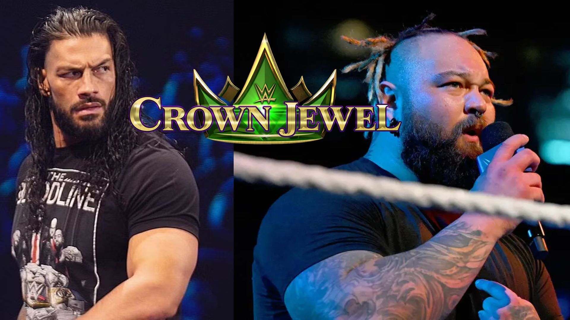 Roman Reigns (left); Bray Wyatt (right)