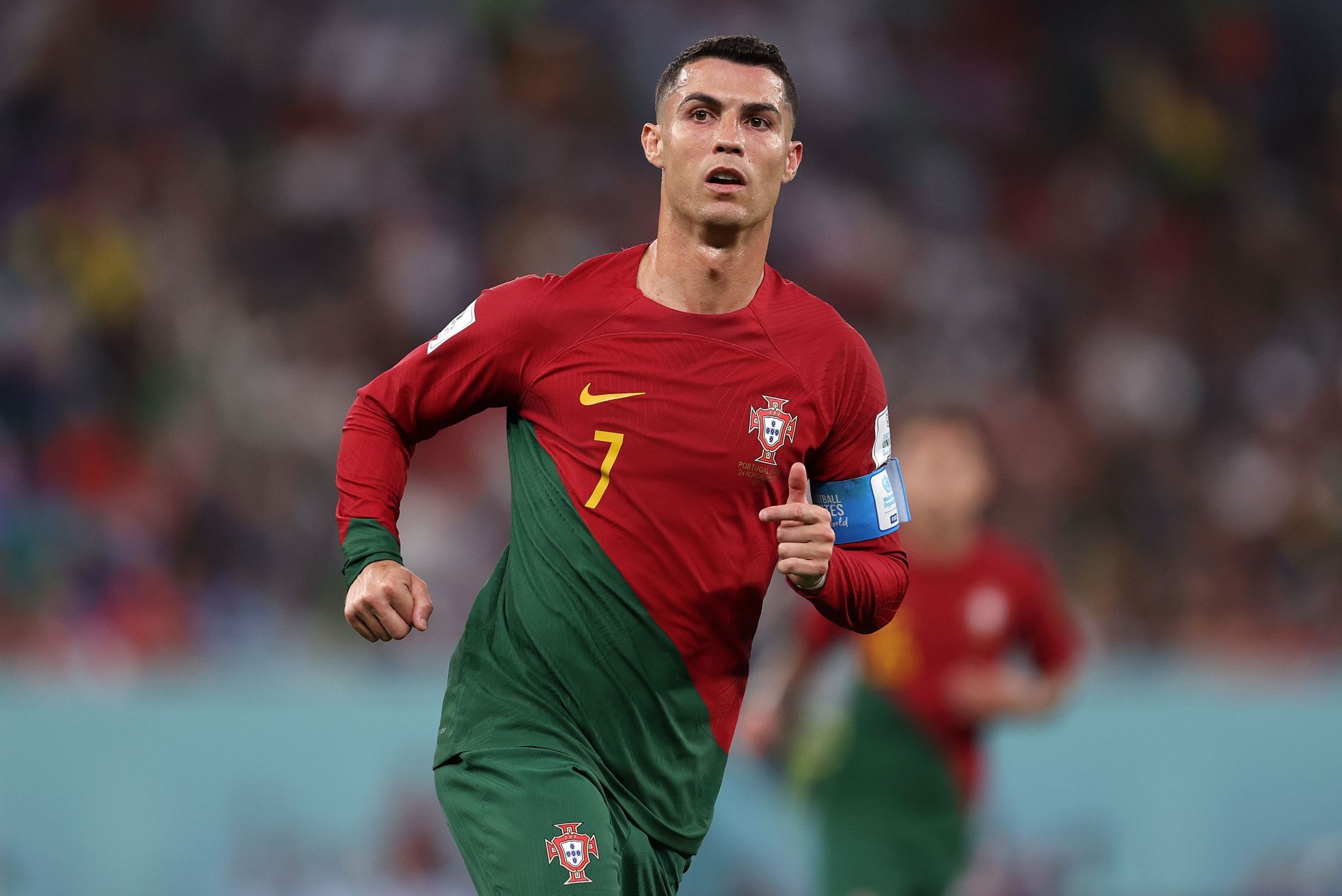 Cristiano Ronaldo in action against Ghana: Group H - FIFA World Cup Qatar 2022