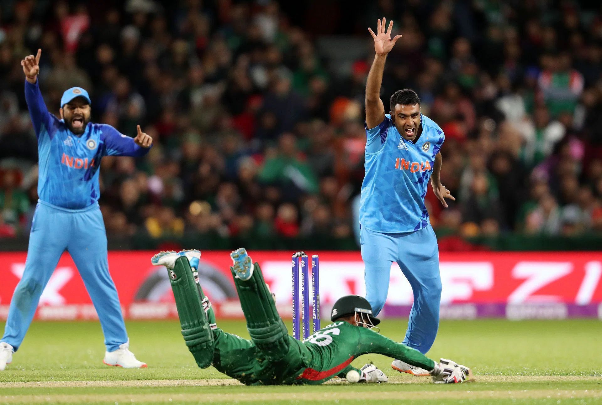 In the field, Rahul (not in picture) affected a brilliant run-out via a direct hit that ended Litton Das&rsquo; spectacular innings. The Bangladesh opener clubbed 60 off only 27 balls. His dismissal, however, proved to be the turning point in the game as Team India fought back. Pic: Getty Images