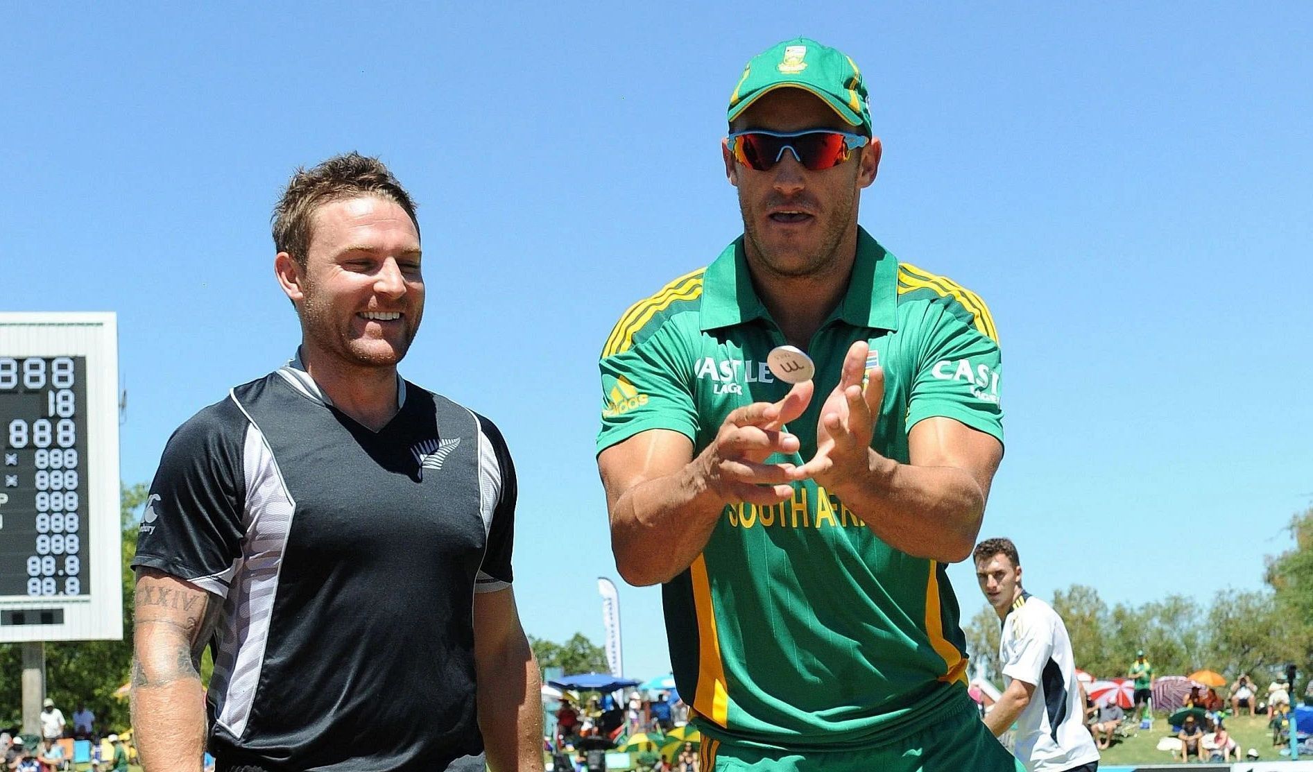 Brendon McCullum (left) and Faf du Plessis. Pic: Getty Images