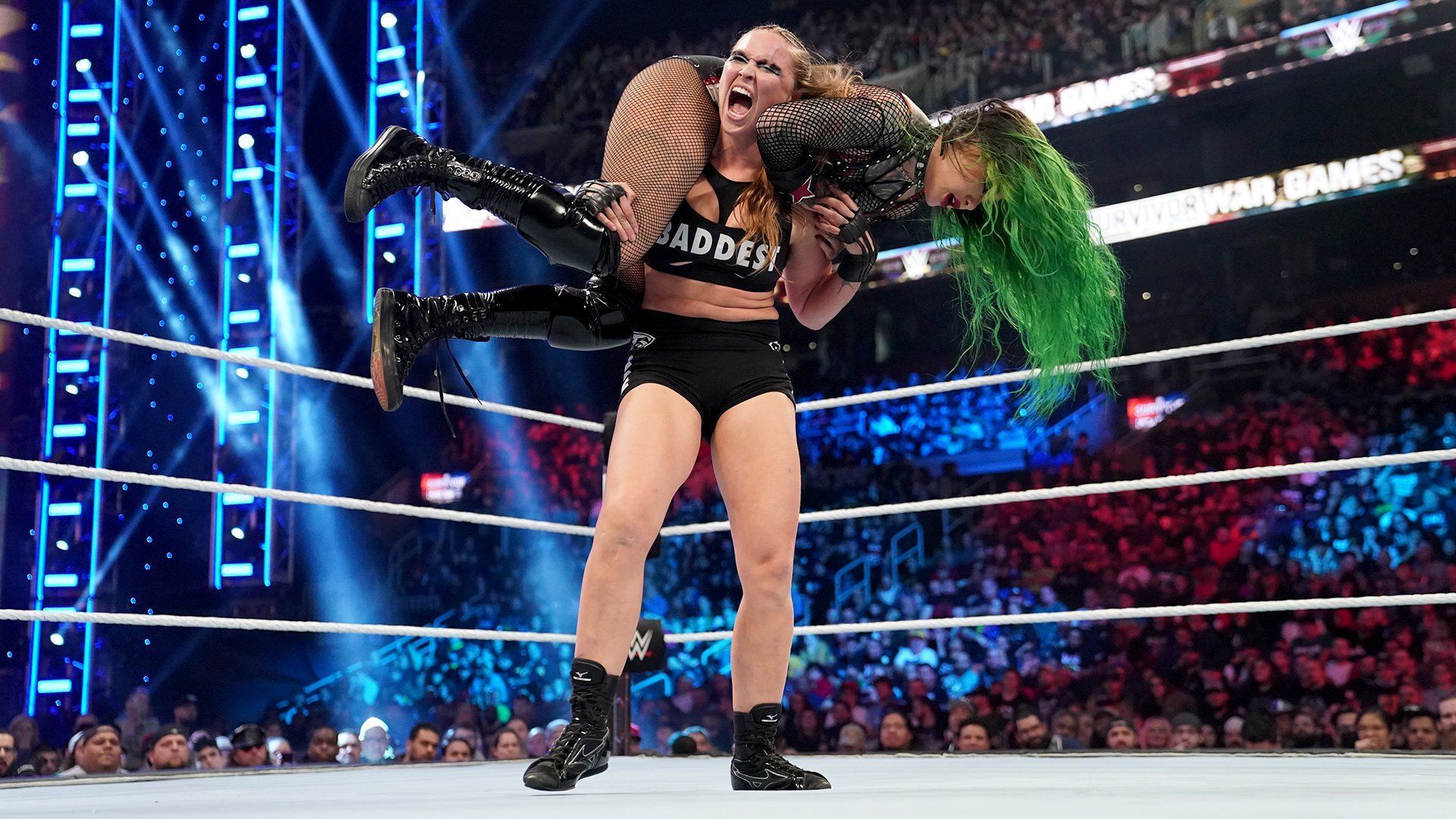 Ronda Rousey and Shotzi at WWE Survivor Series WarGames 2022