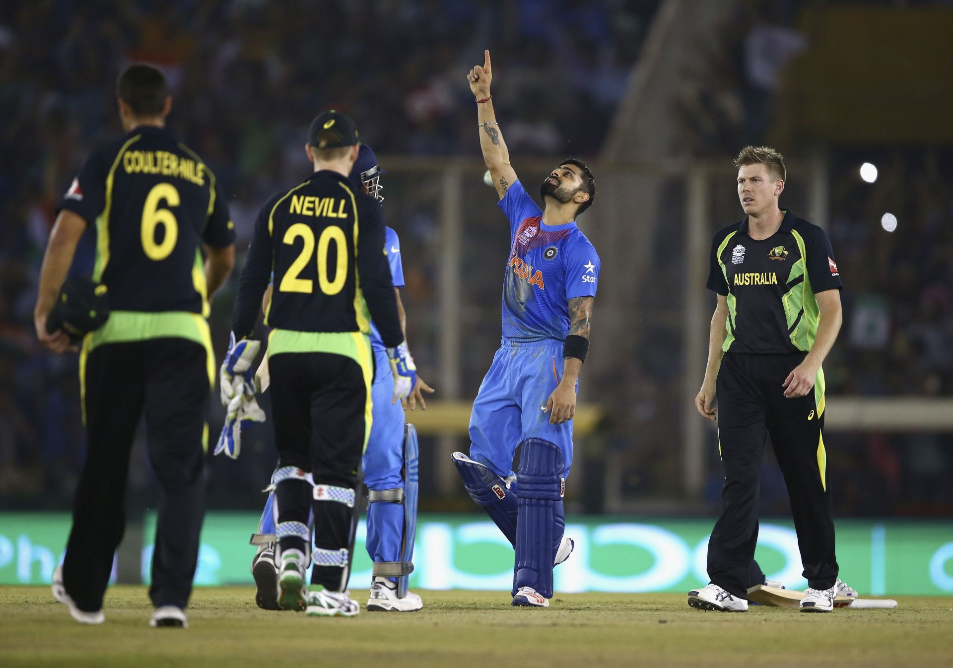 The batter reacts after guiding India in another crucial chase. Pic: Getty Images