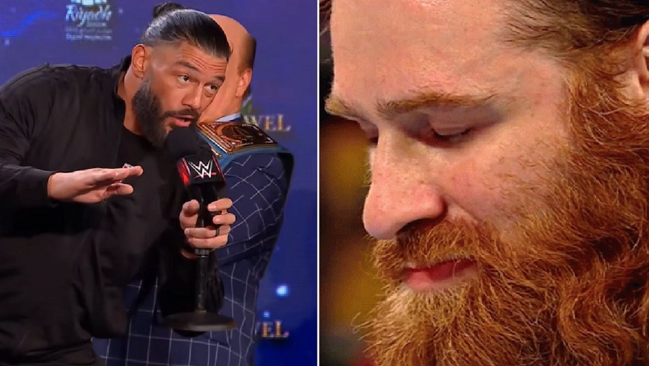 Roman Reigns (left); Sami Zayn (right)