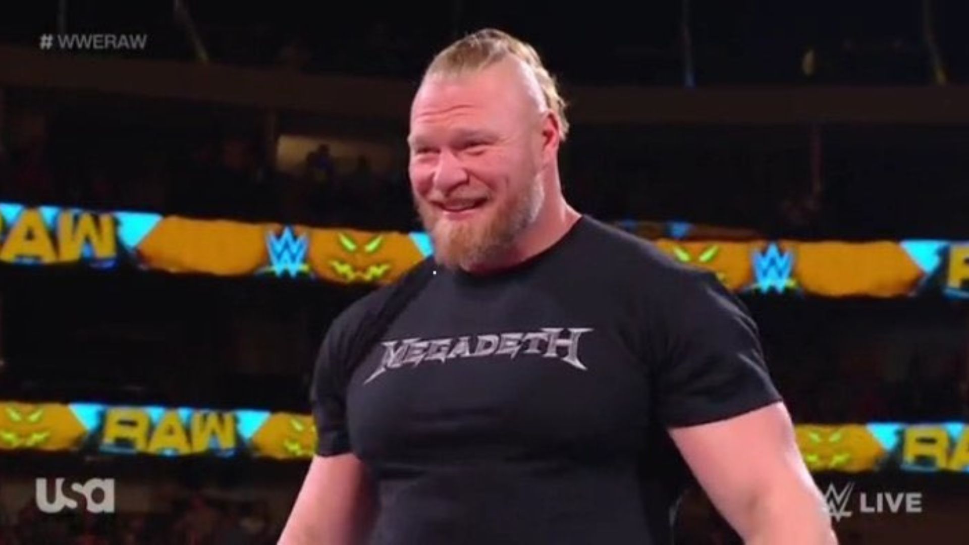 Brock Lesnar was seen wearing a Megadeth T-shirt on RAW