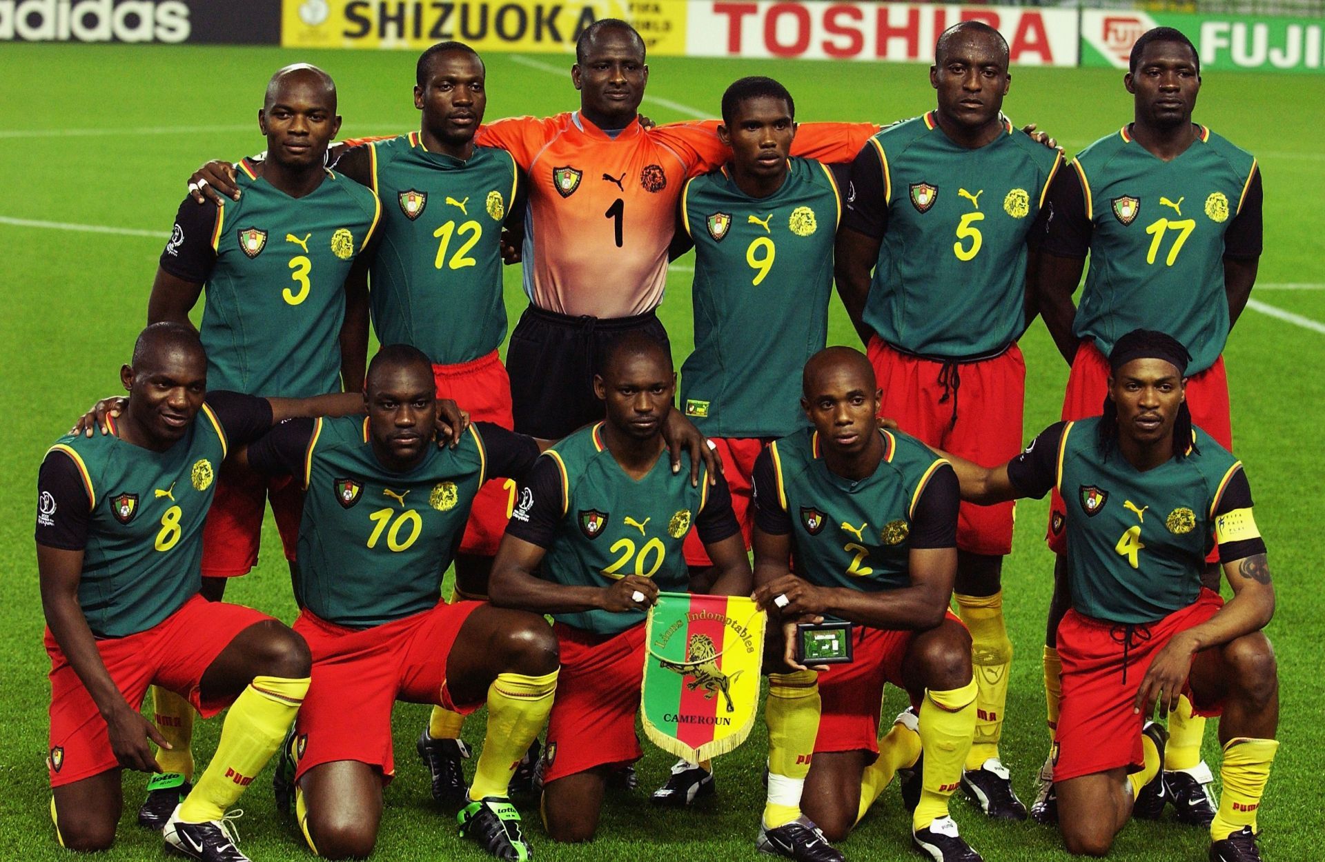 Cameroon team photo at the 2002 World Cup