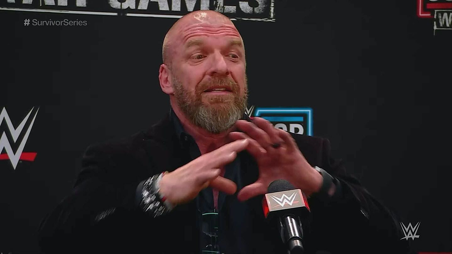 Triple H at the press conference of Survivor Series WarGames