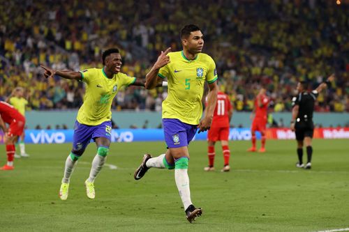 Casemiro celebrates after the goal