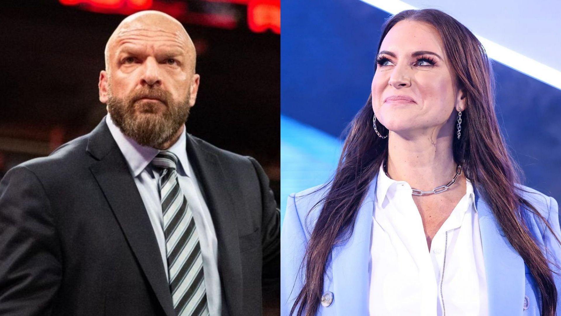 WWE Chief Content Officer Triple H (left) and Chairwoman &amp; Co-CEO Stephanie McMahon (right)