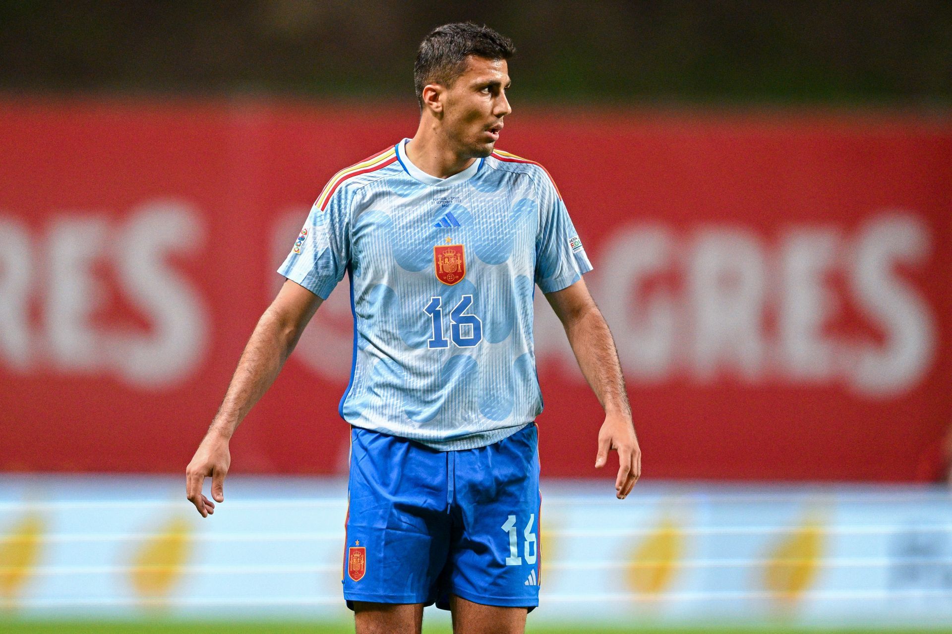 Rodri in action against Portugal