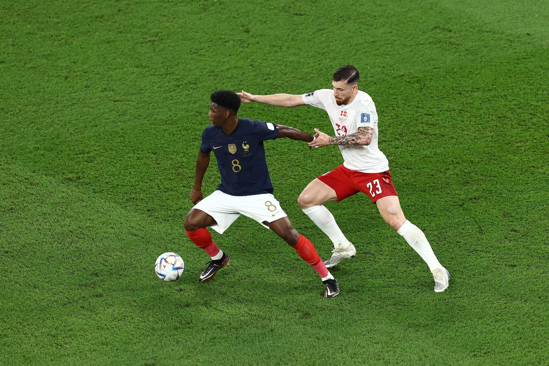 France v Denmark: Group D - FIFA World Cup Qatar 2022: Real Madrid midfielder Aurelien Tchouameni