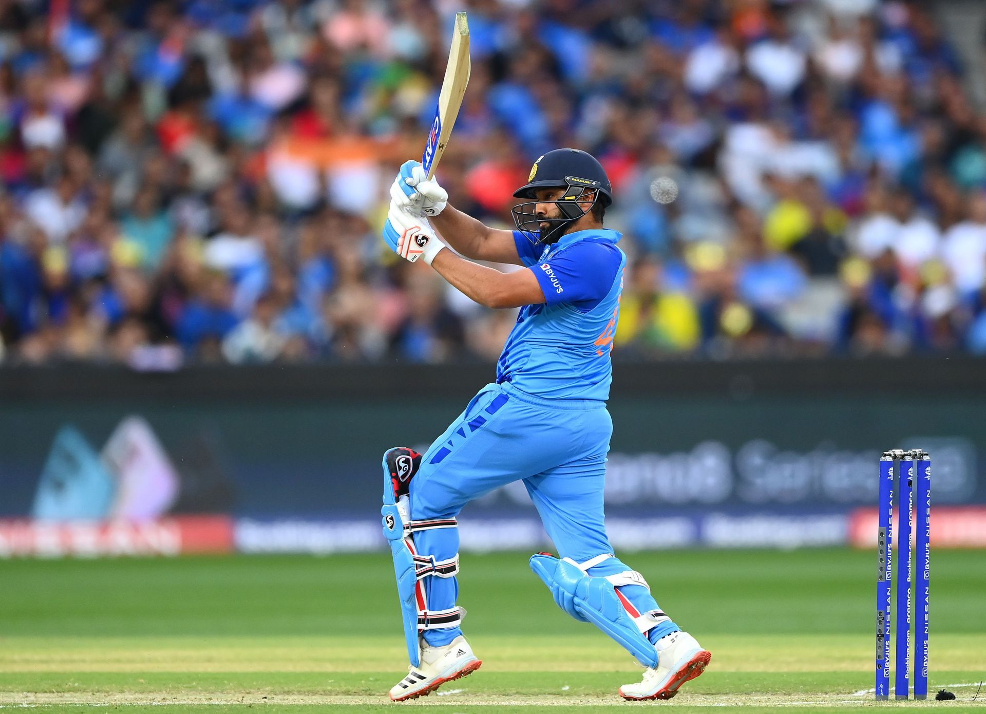 Rohit Sharma was dismissed while trying to play a big shot.