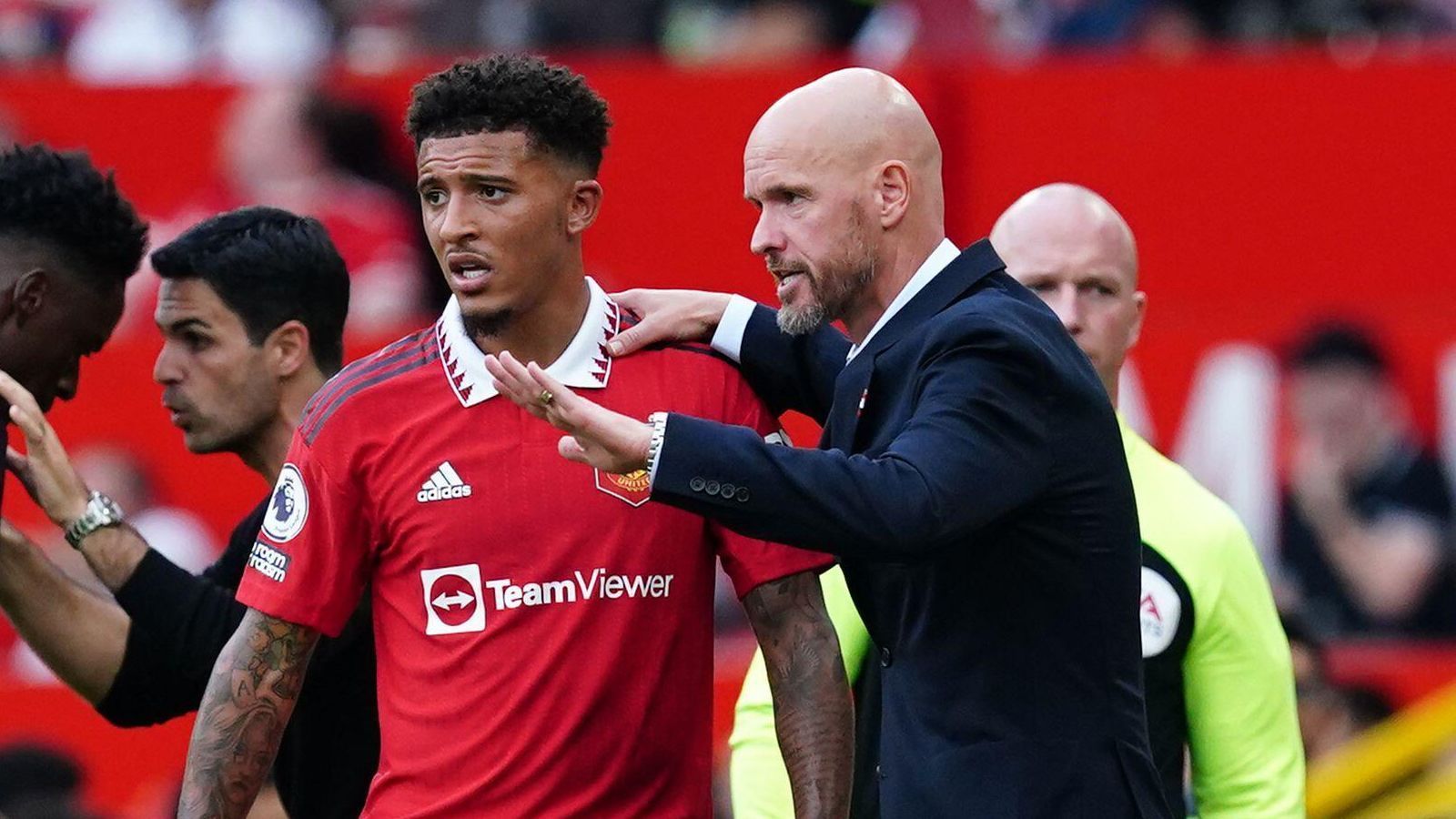 Jadon Sancho has not hit the heights expected of him at Manchester United so far (photo cred: Football365)