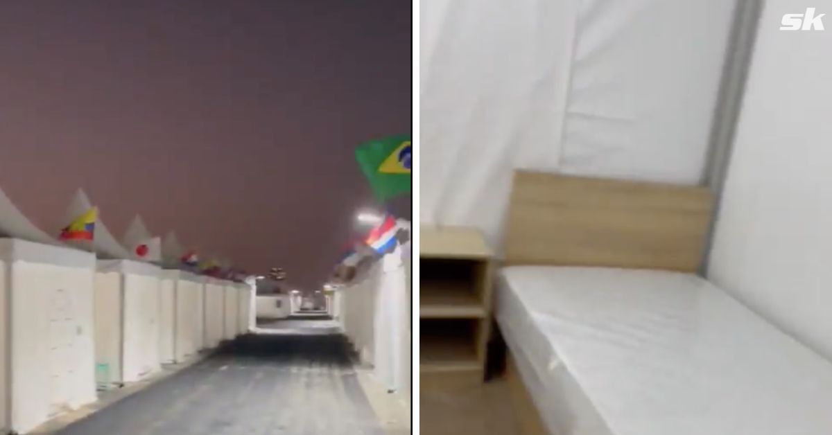 The tent-like accommodation available to 2022 FIFA World Cup fans. (Twitter/@Chris120778)
