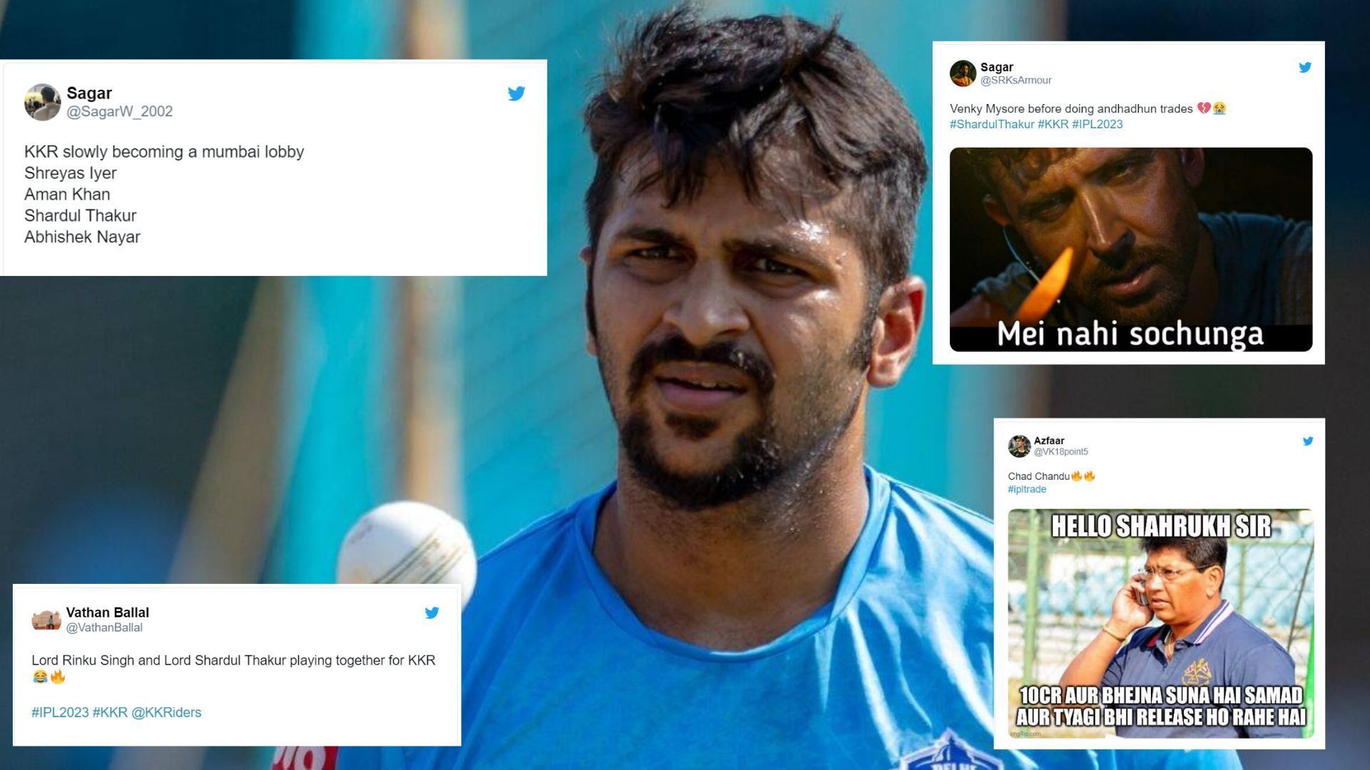 IPL 2023: &quot;Finally, Lord at Eden Gardens&quot; - Twitterati reacts as KKR rope-in Shardul Thakur in an all-cash deal ahead of mini-auction 