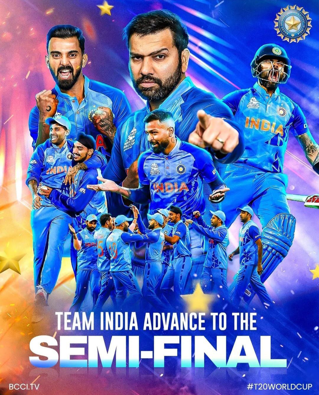 The Indian Team has entered the semi-finals of the ICC World T20. [Pic Credit - Indian Cricket Team]