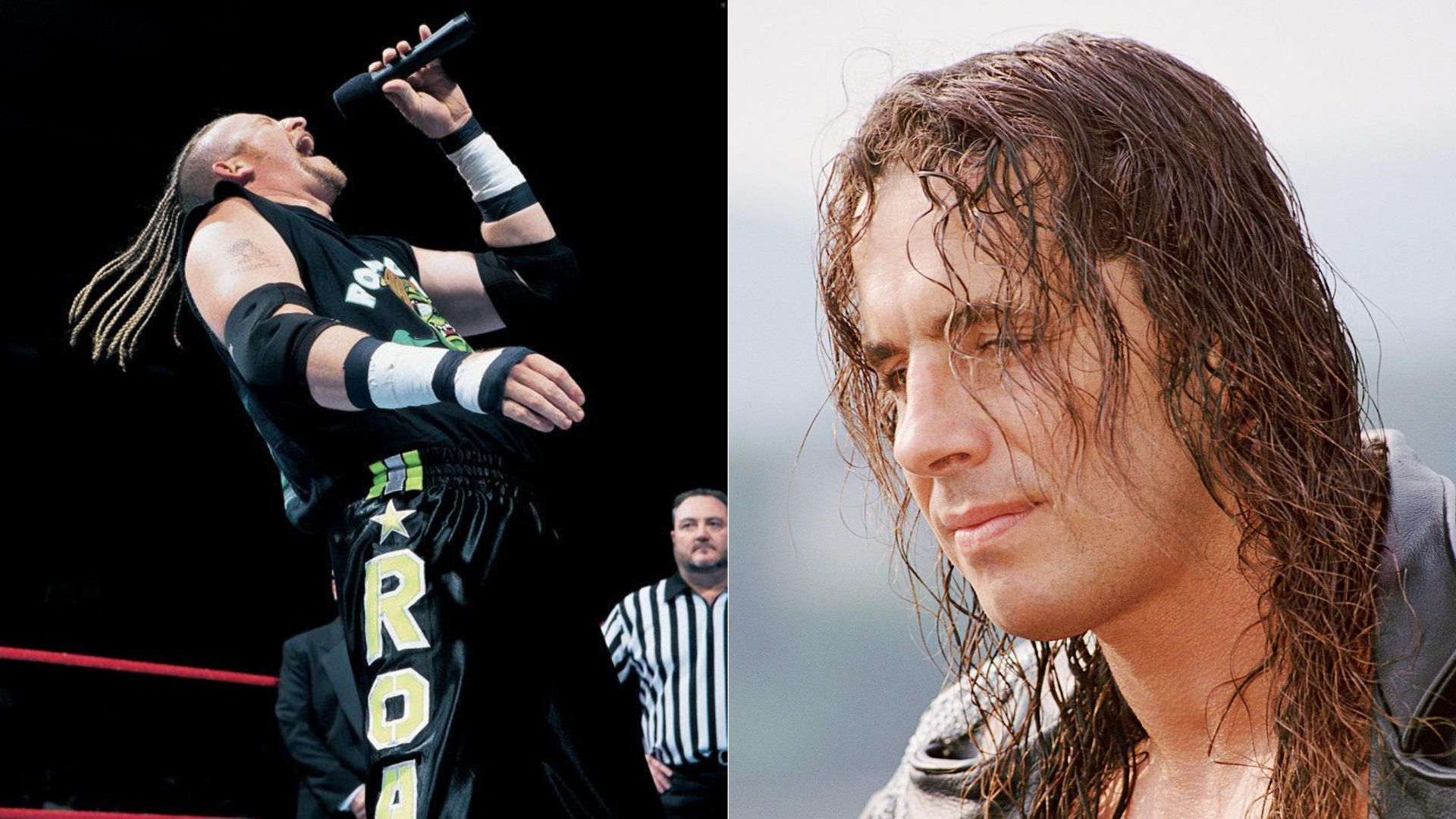 Road Dogg (left); Bret Hart (right)