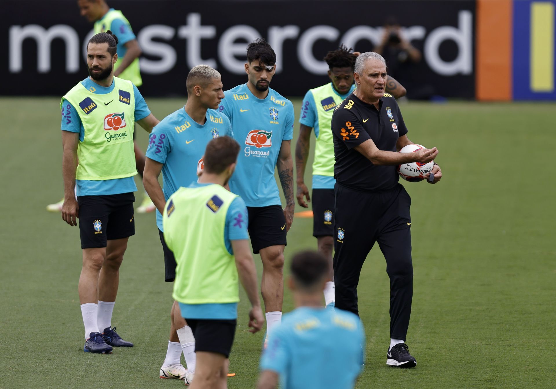 Brazil training session with coach Tite