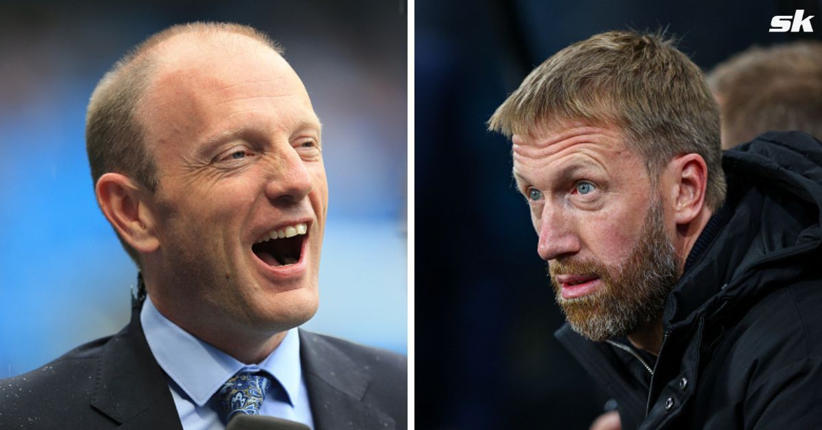 [L-to-R] Peter Drury and Chelsea boss Graham Potter.