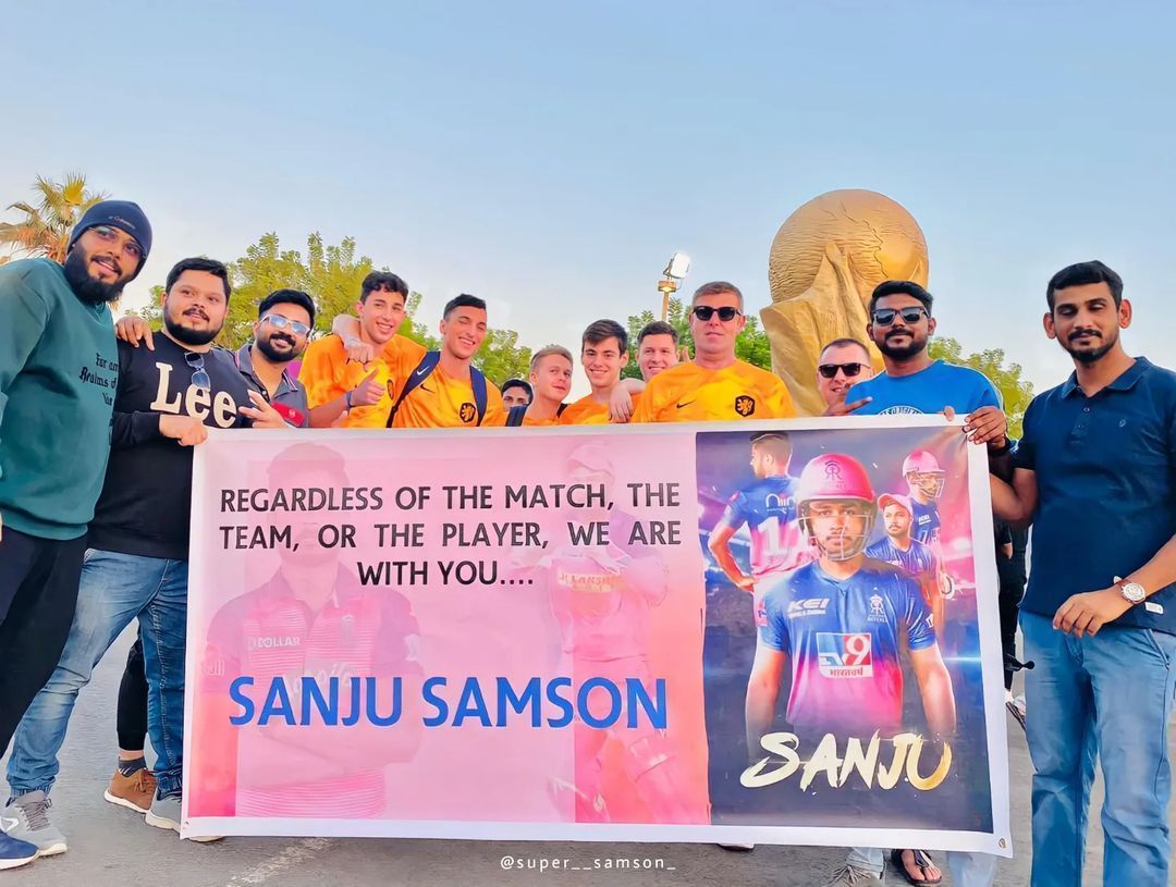 Sanju Samson fans during the FIFA World Cup 2022.