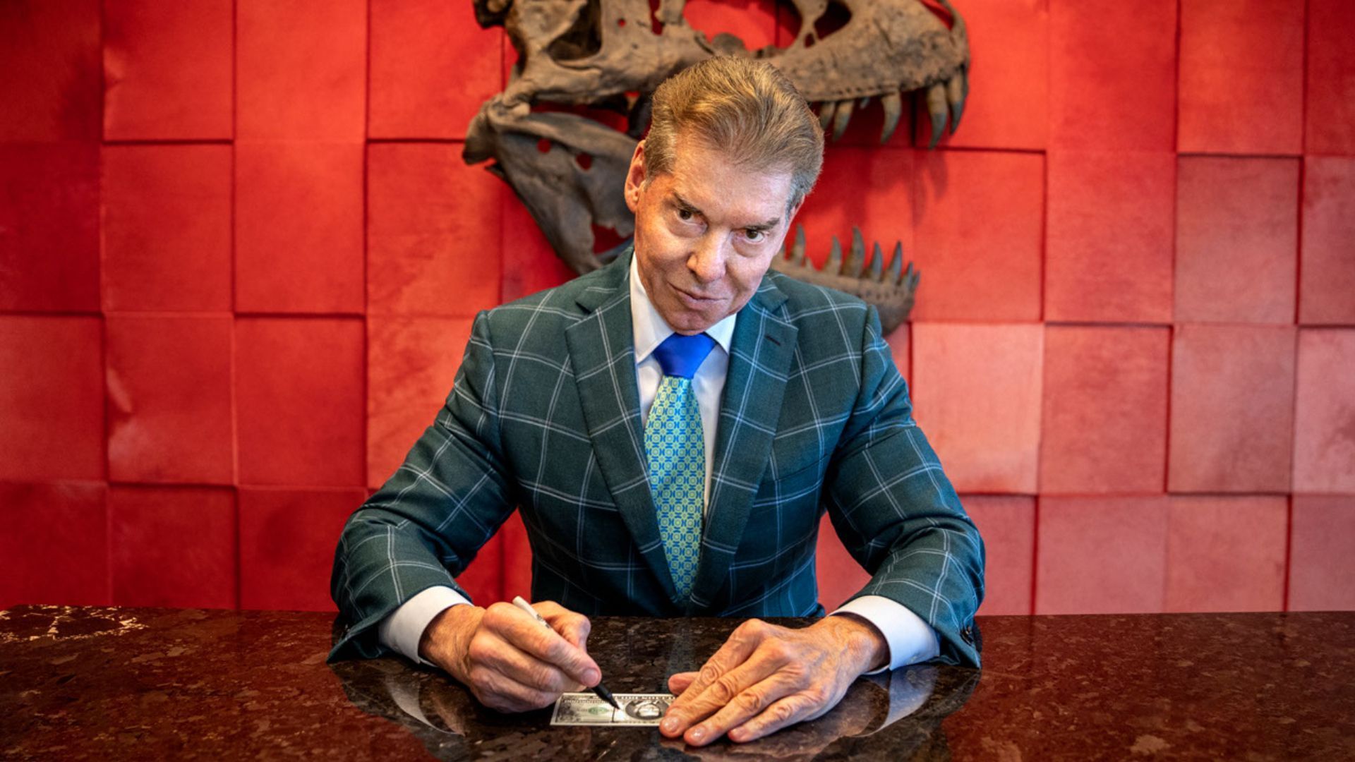 Former WWE CEO Vince McMahon in his office