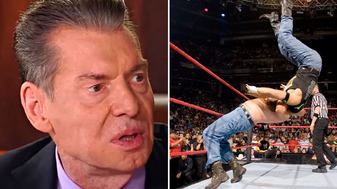 Vince McMahon (left); Trevor Murdoch in action on RAW (right)