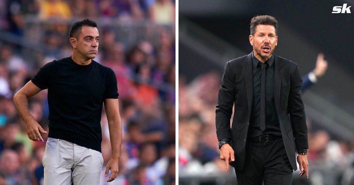 In picture: Xavi (left) | Diego Simeone (right)