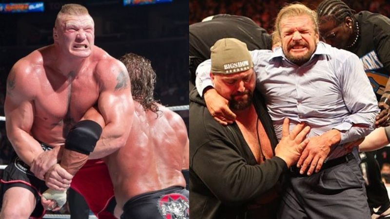 brock lesnar break superstars bones