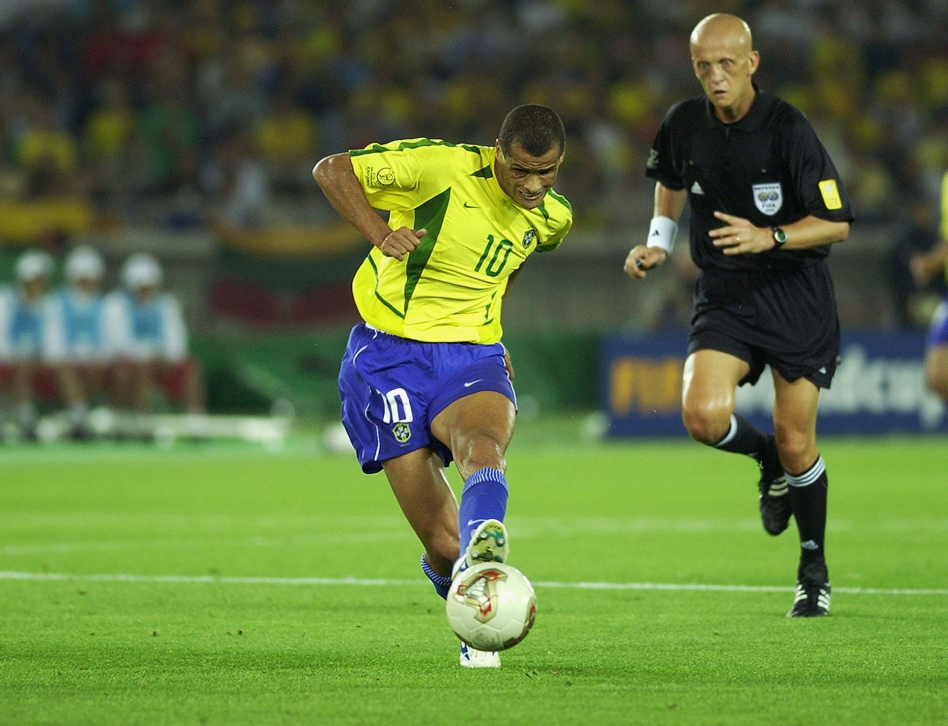 Rivaldo of Brazil against Germany in 2002 FIFA World Cup