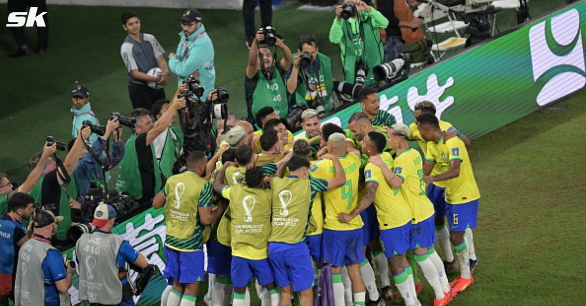 Danilo joined Brazil teammate to celebrate Casemiro