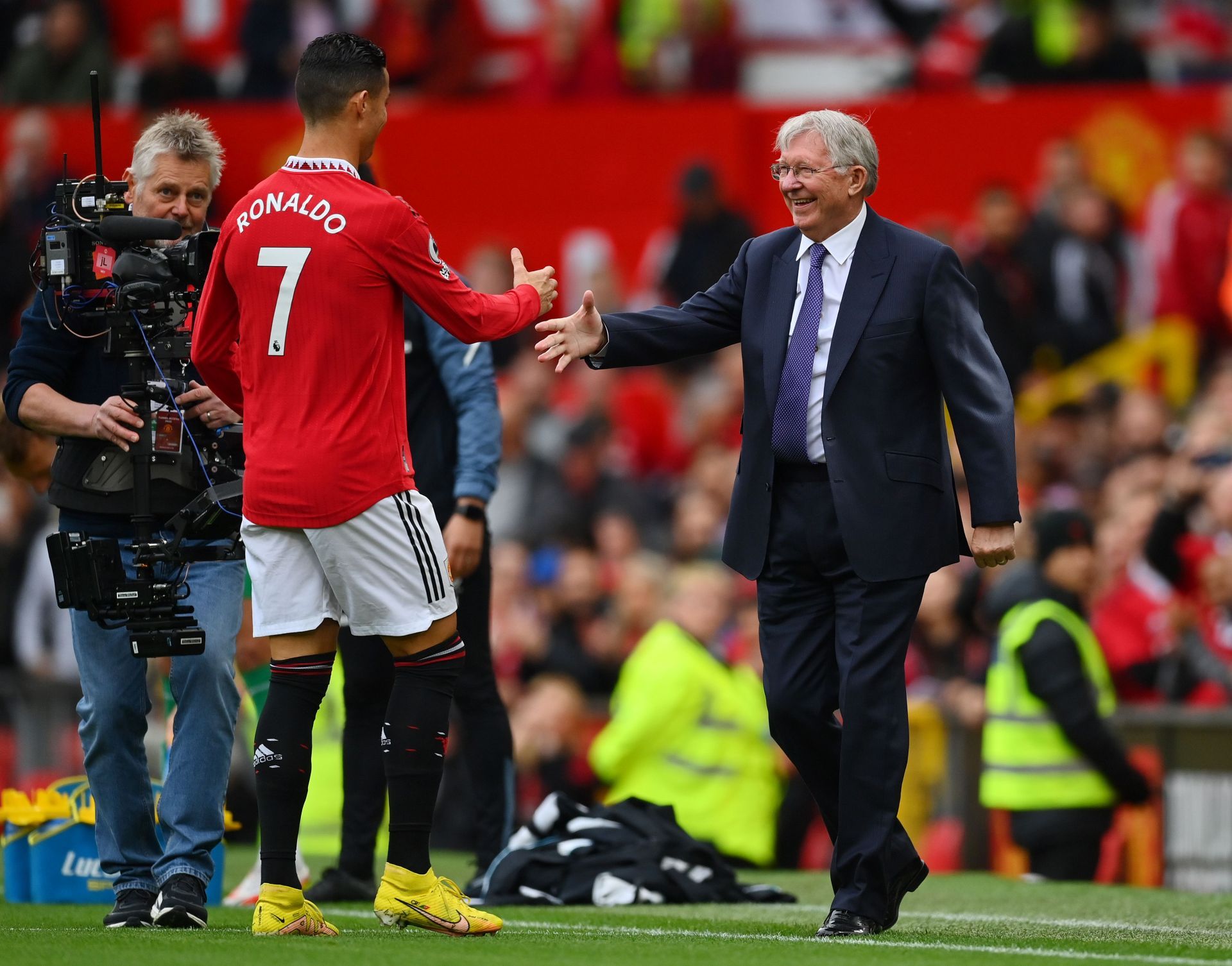 Manchester United v Newcastle United - Cristiano Ronaldo and Sir Alex Ferguson