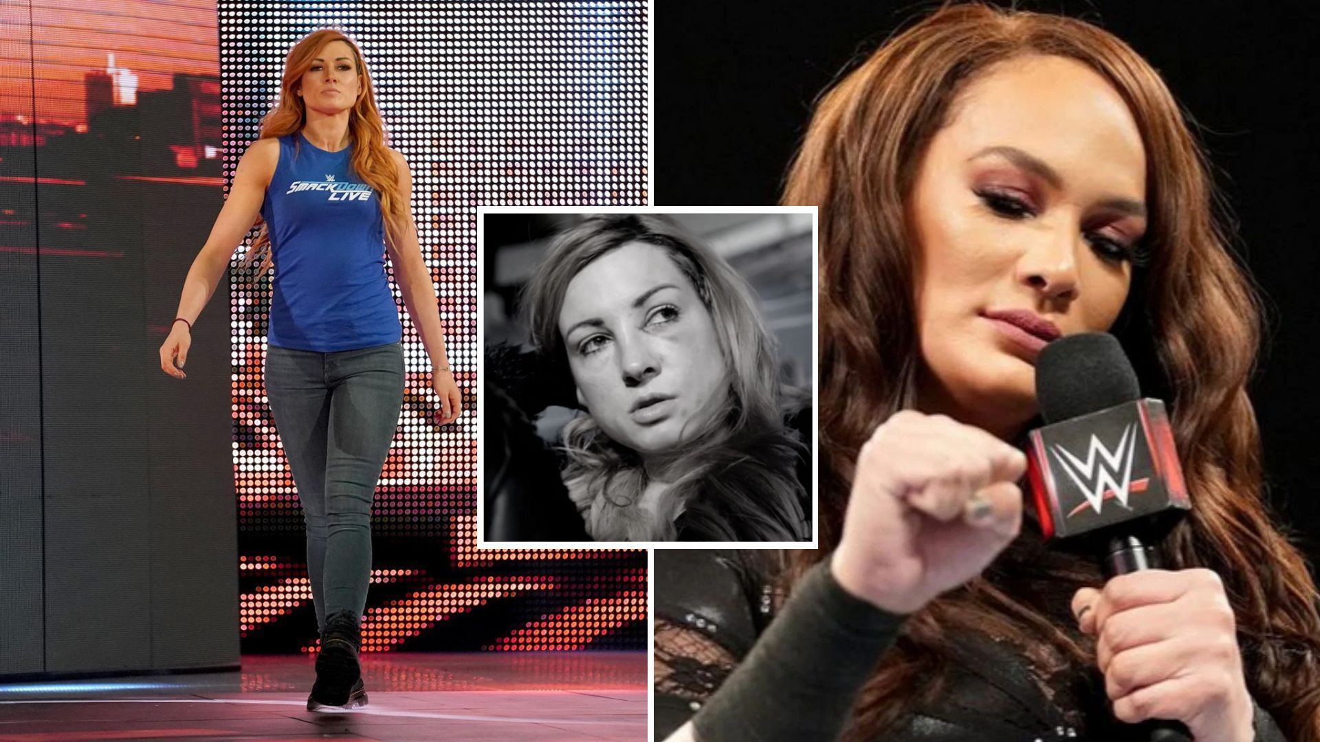 Nia Jax (right) was nicknamed The Facebreaker after punching Becky Lynch (left).