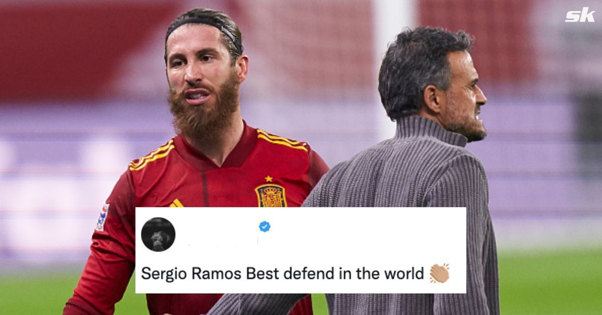 [L-to-R] Sergio Ramos with Spain head coach Luis Enrique.